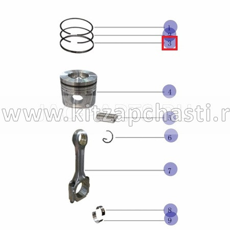 Кольцо поршневое маслосьемное JAC T6 1004030FB040